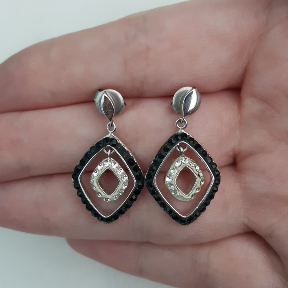 Pave Diamond Shaped Earrings